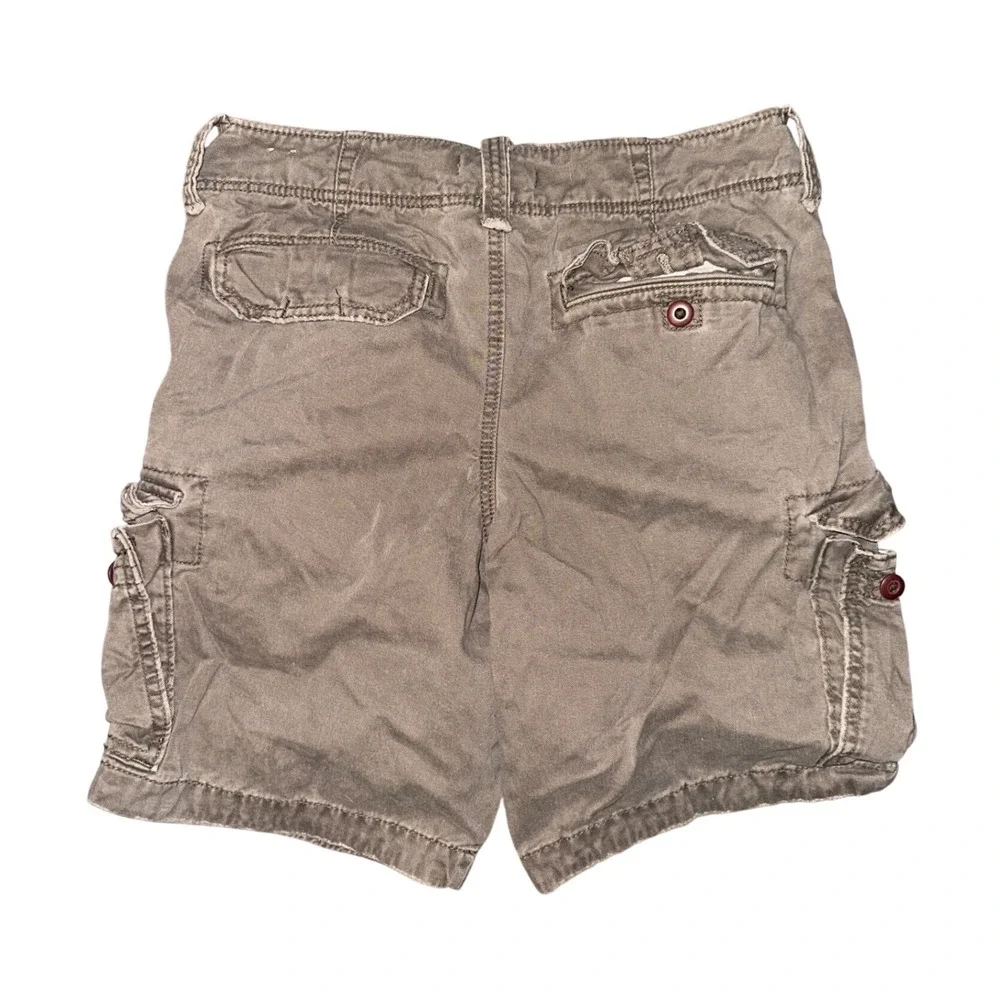 Hollister Mens Cargo Shorts Size 30 Brown Grey Utility Cotton Twill 6-Pocket